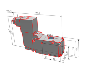 SMC VP342-5TD1-02FA serisi 3 Port Solenoid vana Pilot Poppet tipi vücut elektronik makineleri için kauçuk conta tek ünite - Product Image 4