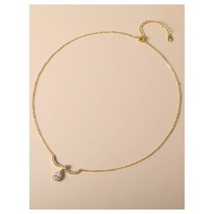 Ensemble collier et boucles d'oreilles goutte d'eau en alliage de cuivre, serti de griffes, pour usage quotidien - Product Image 3