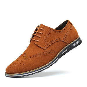 Nouveaux hommes bureau exécutif mode formel Oxfords chaussures <span class=keywords><strong>marron</strong></span> <span class=keywords><strong>daim</strong></span> artificiel cuir à lacets respirant léger mariage - Product Image 1
