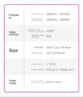 1GAME 5060 Ultra Z 0C 12G New Desktop PCIe 5.0 GPU Cooling Fan Graphics Card 4nm 2280MHz Core Clock 7000MHz Memory Clock GDDR7