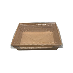 alimentos respetuoso del medio ambiente <span class=keywords><strong>para</strong></span> <span class=keywords><strong>llevar</strong></span> <span class=keywords><strong>comida</strong></span> rápida de papel Kraft caja de ensalada con tapa - Product Image 3