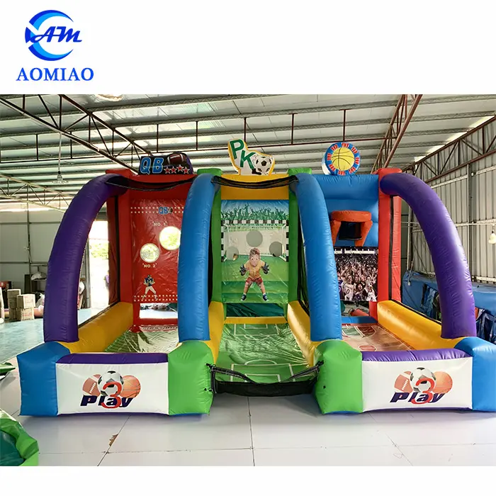 Outdoor&Indoor 3 In One Inflatable Sport Game,Inflatable Basketball Hoop Game,Inflatable Football Game