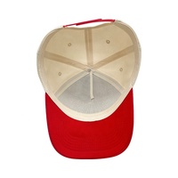 Casquette de baseball structurée à 5 panneaux bicolore avec logo brodé 3D en relief, style Western Trucker, 100 % coton
