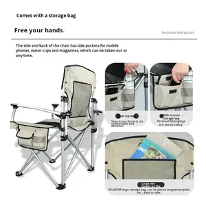 Vente en gros <span class=keywords><strong>de</strong></span> chaises <span class=keywords><strong>de</strong></span> camping pour pique-nique et pelouse chaise pliante portable pliable pour la plage et la pêche en plein air avec accoudoirs et <span class=keywords><strong>poche</strong></span> latérale - Product Image 5