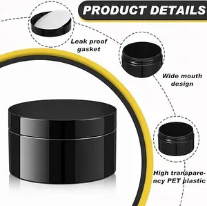 Logo personnalisé vide PP PE PE-HD acrylique plastique tasse pot vide rond givré mat crème gommage pot pour la peau crème shampooing mascara