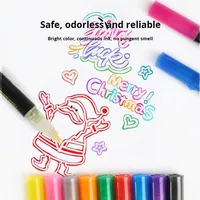 Stylo double pointe Leyi, lot de 12 couleurs, marqueur acrylique flash pour étudiants, rapport manuscrit, plastique opaque, non effaçable, cadeau