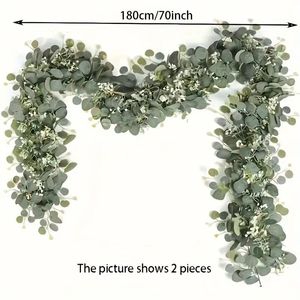 LUYI - Guirnalda de Eucalipto Artificial con Hojas de Eucalipto <span class=keywords><strong>en</strong></span> Forma de Horquilla, Enredadera Artificial Verde, Arco de Flores de Eucalipto, Planta Artificial a Granel - Product Image 4