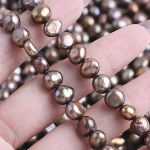 ไข่มุกน้ำจืดทรงบาร็อคสีน้ำตาลเข้มธรรมชาติ ขนาด 7-8 มม. เกรด AAA สีบรอนซ์โบราณ สำหรับงาน DIY ทำเครื่องประดับ ยี่ห้อ XM - Product Image 5