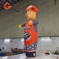 Danseur d'air gonflable publicitaire personnalisé avec logo, motif dessin animé, pour lavage de voitures