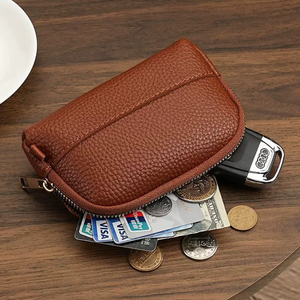 <b>Vintage</b> Hot-selling PU Leather Zippercoin Bags Pouch Exquisite <b>Key</b> Pouch Mini Handheld Card Holder Durable Car <b>Key</b> Holder - Product Image 4