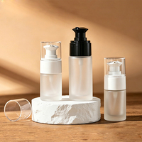 Flacon pompe cylindrique mini portable 10ml 15ml avec bouchon à vis, transparent dépoli, pour échantillons de liquides, maquillage, soins de la peau, sérum