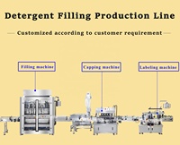 Ligne de production entièrement automatique d'étiquetage de bouchage de remplissage de détergent de lessive 1-5L Ligne d'embouteillage