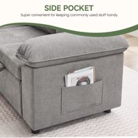 Modulares Ecksofa mit 5 Sitzplätzen und Ausziehbett L-Form Schlafsofa mit Stauraum Chenille-Couches für Zuhause