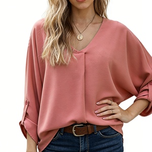 เสื้อเชิ้ตผู้หญิงคอวีทรงโอเวอร์ไซส์แขนยาวหลวมๆ ผ้าชีฟอง สไตล์ลำลอง แฟชั่น - Product Image 3