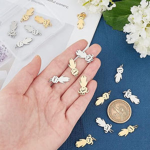 Liontin baja tahan karat anak laki-laki/perempuan dengan pesona punggung datar untuk hobbys, siluet sketsa karakter liontin kecil untuk membuat perhiasan - Product Image 6