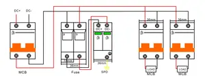 جهاز حماية من زيادة الطاقة الشمسية spd يعمل بالتيار الكهربائي المستمر 500 فولت 600 فولت 800 فولت 1000 فولت 2P T2 DPS