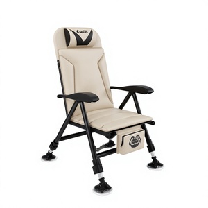 European Style Foldable Fishing <b>Chair</b> Portable All Terrain <b>Reclining</b> Angling Seat with Adjustable Backrest for Outdoor Fishing - Product Image 1