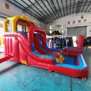 Toboggan aquatique gonflable pour enfants, château gonflable avec toboggan et piscine à jets d'eau pour jardin - Product Image 4