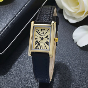 Montre <span class=keywords><strong>pour</strong></span> <span class=keywords><strong>femme</strong></span> minimaliste vintage, ensemble complet avec collier et boucles d'oreilles, cadran carré, alliage, cuir, quartz - Product Image 3