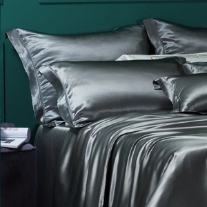 19mm Duvet Cover Luxury <strong>Bed</strong> <strong>Sheet</strong> Sets Gray <strong>Green</strong> Mulberry Silk Bedding Set Free Shipping Seamless Wedding Eco-friendly 20 - Product Image 5