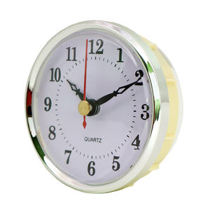 Insert d'<span class=keywords><strong>horloge</strong></span> de 80mm de diamètre avec cadran à chiffres arabes Mouvement d'<span class=keywords><strong>horloge</strong></span> à quartz Garniture en argent Mini horloges à insérer - Product Image 2