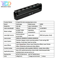 WEDOSTAGE Dj DMX512 Máquina de Efectos Láser de 6 Cabezas con Flechas Giratorias a Todo Color para Escenarios, Fiestas, Bodas y KTV