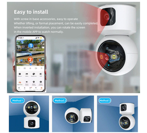 Caméra de sécurité intérieure Wifi intelligente <span class=keywords><strong>à</strong></span> double objectif 4MP avec détection de mouvement humain par IA, alerte, stockage dans le cloud, application Tuya Smart, OEM/ODM - Product Image 2