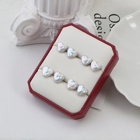 Anting Mutiara Air Tawar Alami Minimalis Kelas AA Tenunan Tangan, Anting Tusuk Jarum Berlapis Emas Perak S925