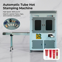 Máquina de Estampagem a Quente Automática para Frascos Cosméticos, Tubos de Batom e Recipientes Plásticos com Controle por Tela Sensível ao Toque