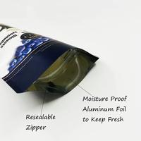 MOQ 500 stuks Plastic Matte Zwarte Mylar Zakken Aluminiumfolie Stazak Ziplock Snack Voedsel Zak met Helder Venster