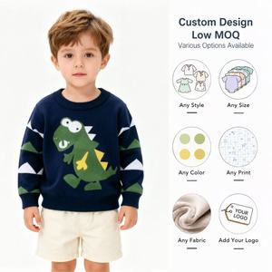 <span class=keywords><strong>Sweat</strong></span>-shirt personnalisé en gros pour enfants, motif dinosaure, 100 % coton, manches à motifs pour garçons, pull pour tout-petits, vêtements de boutique, faible MOQ - Product Image 1