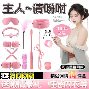 Ensemble de bondage en cuir pour adultes rose 10 pièces Kit de jouets sexuels pour flirter - Product Image 4