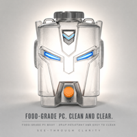 Conteneur d'eau de camping de style robot 10L, seau portable en PC de qualité alimentaire avec couvercle hermétique et valve à pression d'air