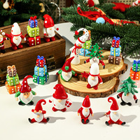 Figurines en verre faites à la main pour Noël, décorations de Noël, Père Noël, bonhomme de neige, mini-statue en verre pour décoration de bureau, cadeau de Noël, vente en gros