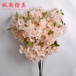M-C127 Wedding Indoor Outdoor Decoration Artificial Cherry Blossom Pink Artificial Single Cherry Blossom Flowers