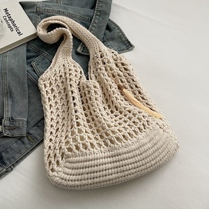 Minimalist Hollow Knitted Tote Bag Unisex <b>Large</b> Capacity Woven Shoulder Handbag For Beach Vacation Daily Use For Men Women - Product Image 2