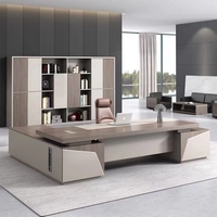 Scrivania per la gestione del tavolo da ufficio di lusso scrivania per CEO a forma di L grande scrivania direzionale moderna da tavolo Boss