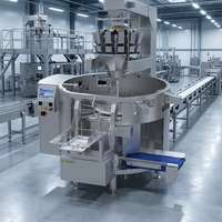 Machine d'emballage automatique de sachets de qualité alimentaire, avec peseuse multi-têtes solide à 8 stations, largeur de sac 350 mm, fonction de dégazage