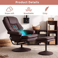 Fauteuil inclinable électrique moderne avec repose-pieds, revêtement en tissu, base en métal, dossier en mousse à mémoire de forme, meubles de salon