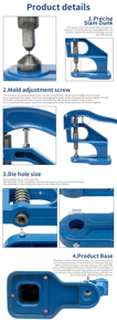 Portable <strong>Manual</strong> Hand Press <strong>Machine</strong> For Lanyard Snap Button Attaching &amp; Hole <strong>Punching</strong> Strapping <strong>Machine</strong> For Lanyard Hole <strong>Punching</strong> - Product Image 5