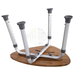 Tabouret de douche pliable en bambou et aluminium Mingjiang, hauteur réglable, pour l'aide au bain - Product Image 3