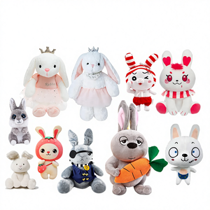 دمى أرانب قطيفة فائقة النعومة مخصصة، هدايا تمائم الشركات، دمى وشخصيات كرتونية أنمي، محشوة بقطن البولي بروبيلين ومطرزة - Product Image 1