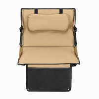 Chaise pliante portable Mydays pour l'extérieur, avec coussin de siège, appui-tête, sangles réglables et poche de rangement en maille