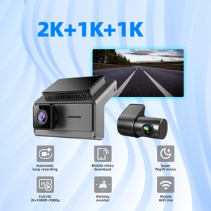 Caméra grand angle de haute qualité 140 ° + 110 ° + 120 ° 2K + 1080p + 1080p 3 lentilles Dashcam Multi caméra de voiture boîte noire avec pour agent principal - Product Image 3