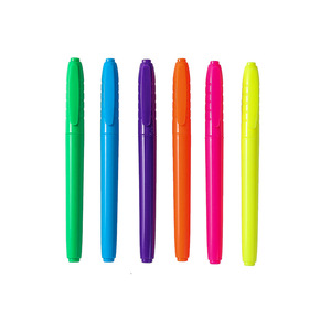 Lot de surligneurs en plastique multicolores personnalisés en gros, marqueurs pastel multicolores pour usage scolaire, emballage en vrac - Product Image 1