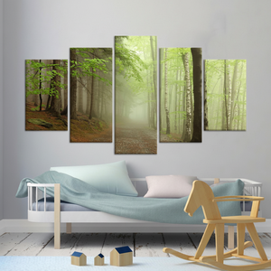 Printed <b>Canvas</b> Artwork: Tempered Glass Forest <b>Wall</b> Decor,SET OF 5 MIX <b>CANVAS</b> - Product Image 3