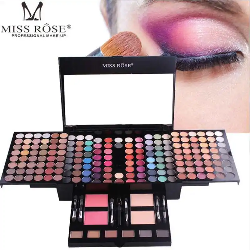 Bỏ Lỡ ROSE 180 Màu Matte Nude Shimmer Eye Shadow Palette Trang ĐiểM Set Với Cọ Gương Thu Nhỏ Eyeshadow Chuyên Nghiệp
