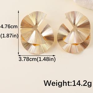 Vintage altın düzensiz taraklı saplama küpe gümüş yaprak saplama küpe kadınlar için plaj parti balo takı hediye - Product Image 3