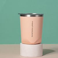 Mug à café simple et portable en acier inoxydable à double paroi isolé sous vide de 300 ml avec couvercle