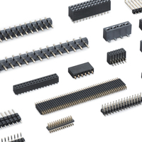 Konektor Pin Header OEM Betina 2.54mm 1.27mm 2.0mm Pitch Single Dual Row Lurus Sudut Kanan DIP SMT untuk Konektor PCB